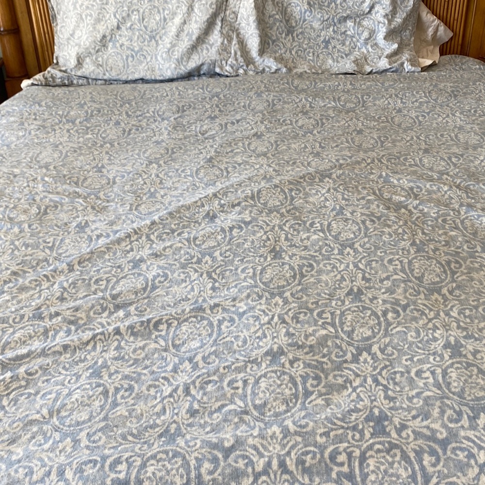 Restoration Hardware Blue queen/ full duvet and 2 standard shams